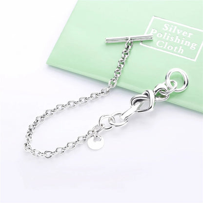 Knotted Heart Link Bracelet