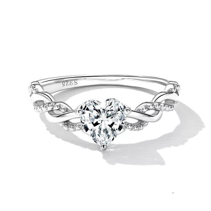 Heart CZ Twist Ring