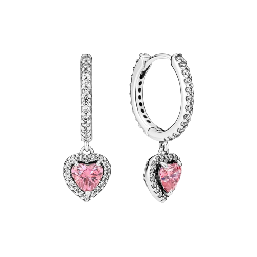 Pink heart hot sale earrings silver