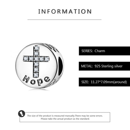 HOPE CZ Cross Pattern Bead Charm