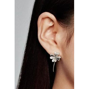 925 Sterling Silver Clover Drop Earrings