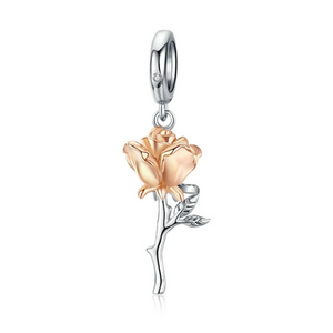 Rose Gold-Color Rose Charm Bead Charm