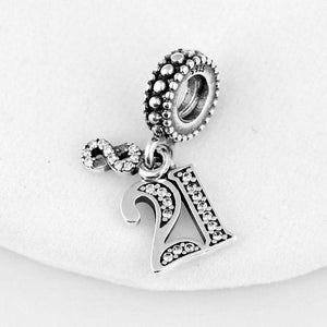 925 Sterling Silver 21 and Fabulous Dangle Charm