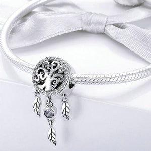 925 Sterling Silver Tree of Life Dream Catcher Bead Charm