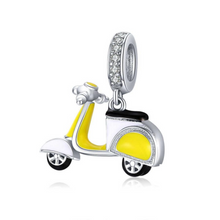 Load image into Gallery viewer, 925 Sterling Silver Yellow Scooter Dangle Charm