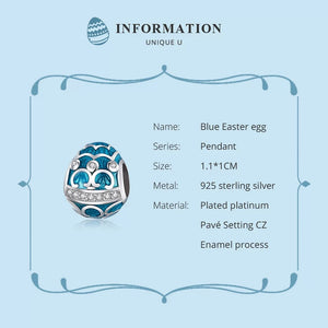 925 Sterling Silver Enamel Easter Egg Charm