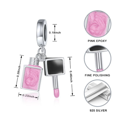 Pink Nail Polish Dangle Charm