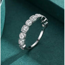 Load image into Gallery viewer, 925 Sterling Silver Clear CZ Square and Round Band