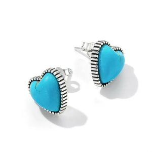925 Sterling Silver Turquoise Stud Earrings