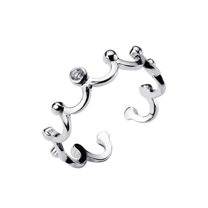 CZ Crown Adjustable Ring