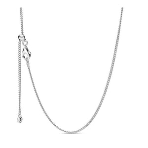 925 Sterling Silver Adjustable Plain Chain
