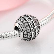 Load image into Gallery viewer, 925 Sterling Silver Clear CZ Glitter Ball Bead Charm