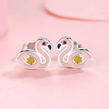 Load image into Gallery viewer, 925 Sterling Silver Flamingo Stud Earrings