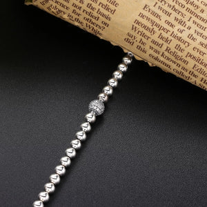 925 Sterling Silver Beaded Link Bracelet