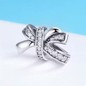 925 Sterling Silver Small Bowknot Bead Charm