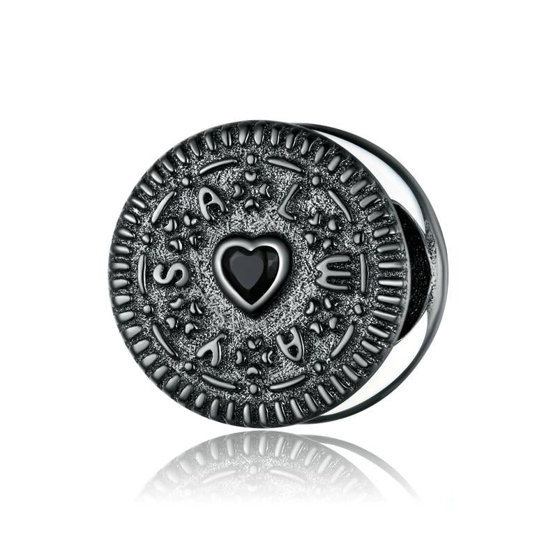 925 Sterling Silver Oreo Cookie Bead Charm