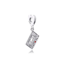 Load image into Gallery viewer, 925 Sterling Silver Love Songs On Vintage Cassette Dangle Charm