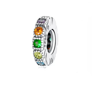 925 Sterling Silver Multi Color CZ SPACER