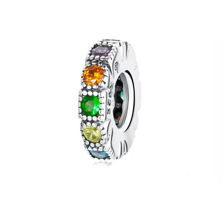 925 Sterling Silver Multi Color CZ SPACER