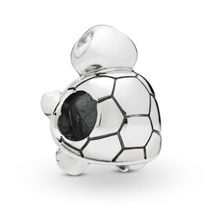 925 Sterling Silver CZ Tortoise Bead Charm