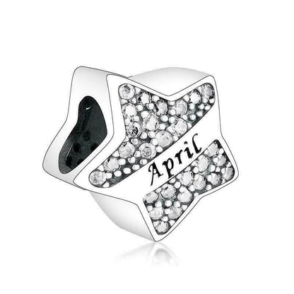 Star Shaped Birthstone Bead Charm