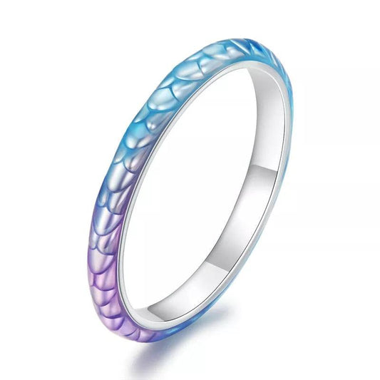 Fading Blue And Purple Enamel Ring