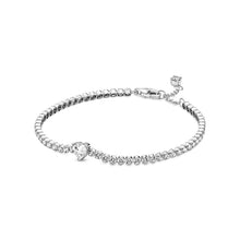 Load image into Gallery viewer, 925 Sterling Silver CZ Heart Tennis Bracelet