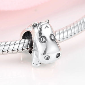 925 Sterling Silver Hippo Bead Charm