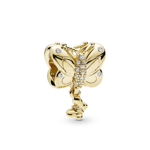 Gold Plated Butterfly Bead Charm