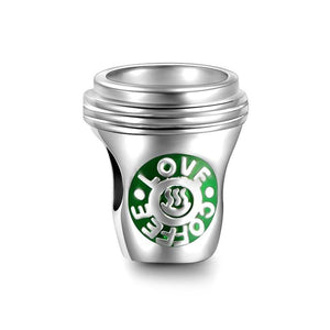 925 Sterling Silver Starbucks Coffee Love Bead Charm