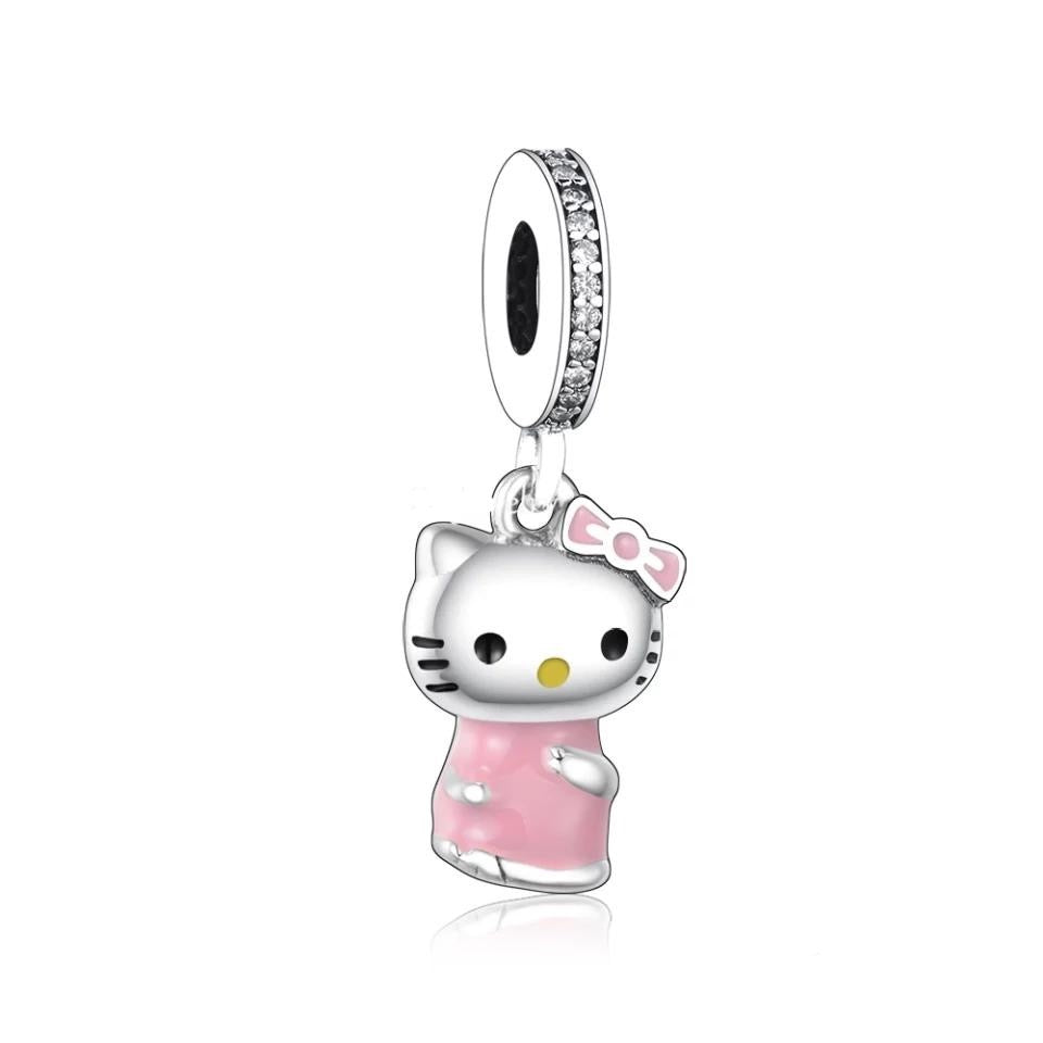 925 Sterling Silver Hello Kitty Dangle Charm