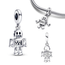 Load image into Gallery viewer, 925 Sterling Silver Robot Friend Dangle Charm