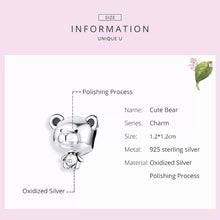 Load image into Gallery viewer, 925 Sterling Silver Teddy Bear Bead Charm