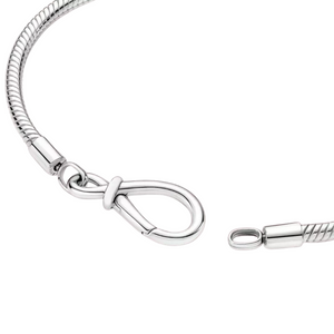 925 Sterling Silver Infinity Clasp Snake Chain Bracelet