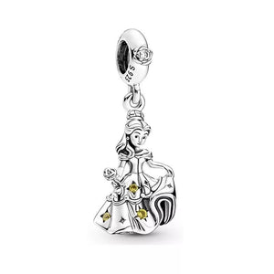 925 Sterling Silver Belle Beauty and the Beast Dangle Charm