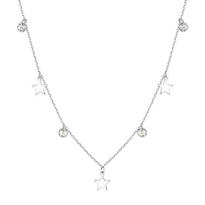 925 Sterling Silver Star and CZ Necklace