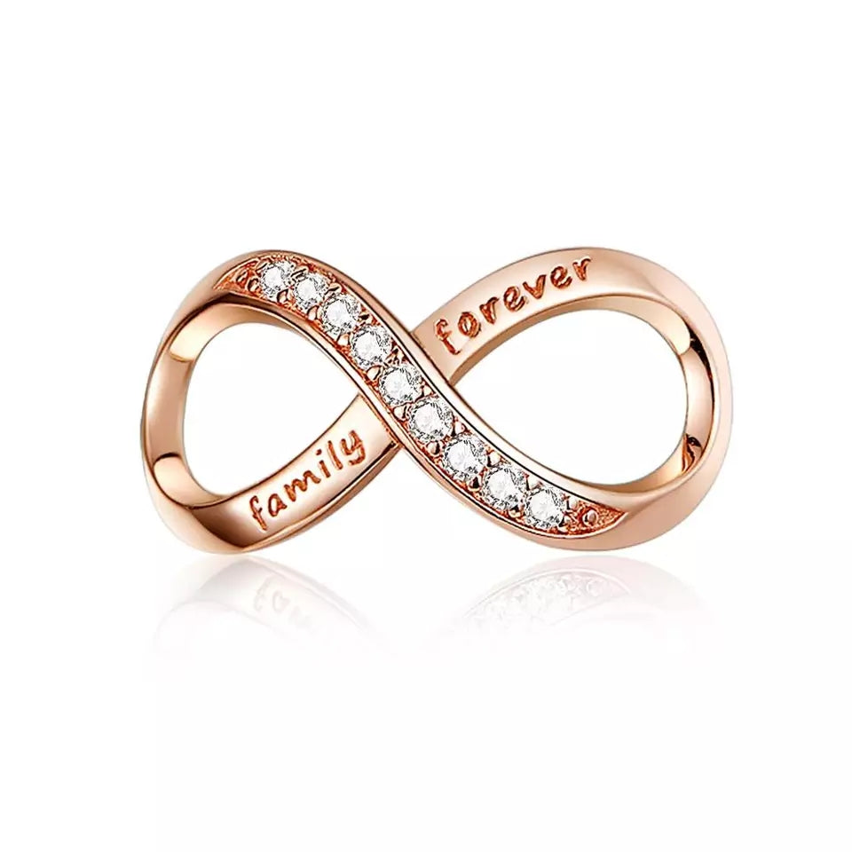 Rose Gold PLATED CZ Family Forever Infinity Bead Charm