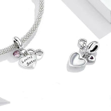 Load image into Gallery viewer, 925 Sterling Silver Loving Sister Infinity Heart Dangle Charm