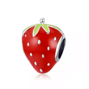925 Sterling Silver Strawberry Bead Charm