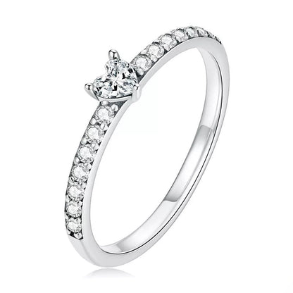 Clear CZ Heart Ring