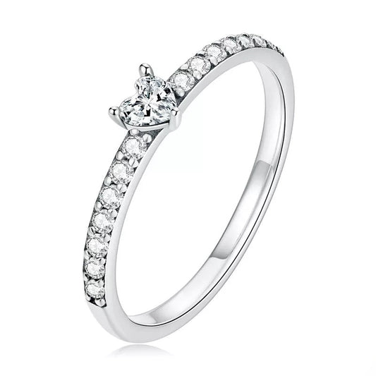 Clear CZ Heart Ring