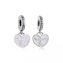 Load image into Gallery viewer, 925 Sterling Silver Mother and Daughter in Law Split Heart SET Dangle Charm