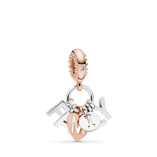 Two Tone Family Dangle Charm