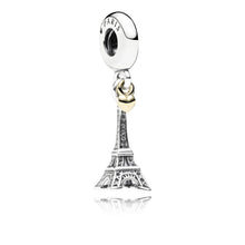 Load image into Gallery viewer, 925 Sterling Silver Love Paris Eiffel Tower Dangle Charm