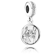 Load image into Gallery viewer, 925 Sterling Silver CZ Saint Christopher Dangle Charm