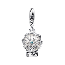 Load image into Gallery viewer, 925 Sterling Silver Christmas Snowflake Snow Globe Dangle Charm