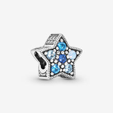 Load image into Gallery viewer, 925 Sterling Silver Blue Shaded CZ Star Bead Charm