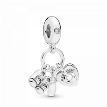 Load image into Gallery viewer, 925 Sterling Silver Baby Shoes, Bottle and Feet Dangle Charm