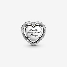 Load image into Gallery viewer, 925 Sterling Silver Tree Of Life &quot;Family Forever And Always&quot; Heart Bead Charm