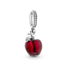 Load image into Gallery viewer, 925 Sterling Silver Glass Red Apple Dangle Charm